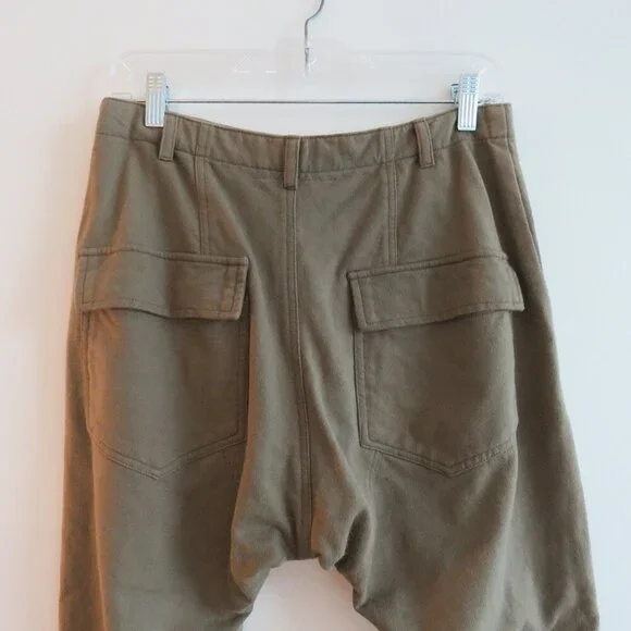 ACACIA Dublin Pant in Moss Green Size S Cotton Raw Hem Casual Travel Vacation - Picture 13 of 16